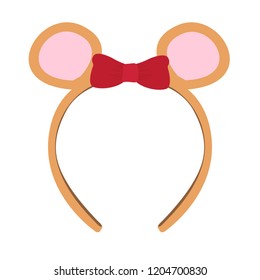 Isolated Headband Icon With A Ribbon And Mouse Ears. Vector Illustration Design