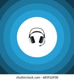 Isolated Headphone Flat Icon. Earphone Vector Element Can Be Used For Earphone, Headphone, Headset Design Concept.