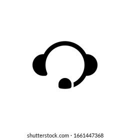 isolated headphone with mic icon for any purposes