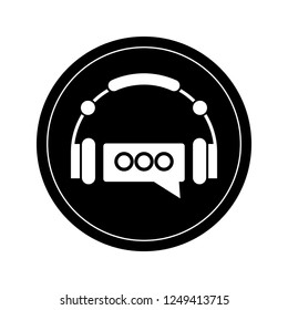 Isolated headphones with chat bubble. Vector illustration design