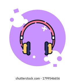 Isolated headphones icon. Musical equipment - Vector illustration