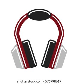 Isolated headphones on white background. Headphone and earphone. Audio equipment.