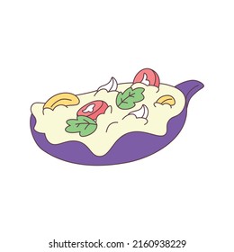 Isolated healthy food Vegeteables, fruits and protein Vector illustration