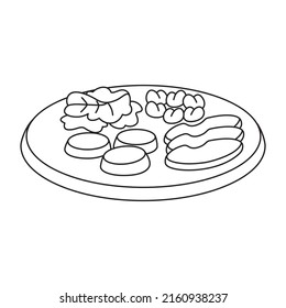 Isolated healthy food Vegeteables, fruits and protein Vector illustration