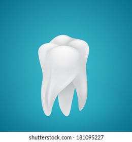 Isolated healthy teeth on blue background