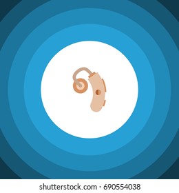 Isolated Hearing Aid Flat Icon. Audiology Vector Element Can Be Used For Hearing, Aid, Audiology Design Concept.