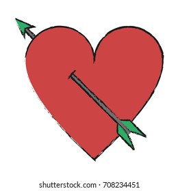 Isolated Heart and arrow design