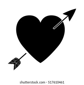 Isolated heart and arrow of love concept