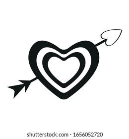 Isolated heart with an arrow. Valentines day - Vector illustration
