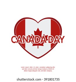 Isolated heart with a canadian flag on a white background