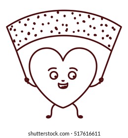 Isolated heart cartoon design