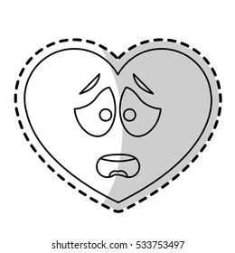 Isolated heart cartoon design