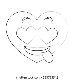 Isolated heart cartoon design