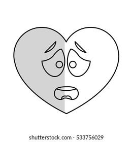Isolated heart cartoon design