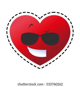 Isolated heart cartoon design