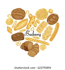 The isolated heart of colored bakery products