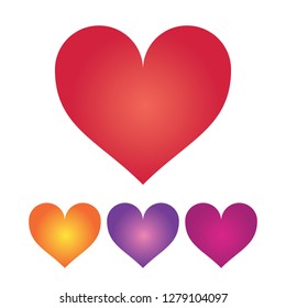 Isolated Heart Colored Symbols on White Background