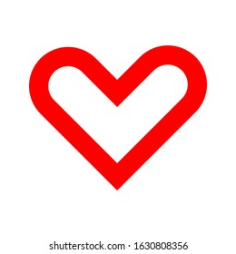 Isolated heart design. Vector illustration of minimalistic hearts. Red linear logo.