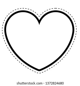 Isolated heart dotted sticker. Vector illustration design