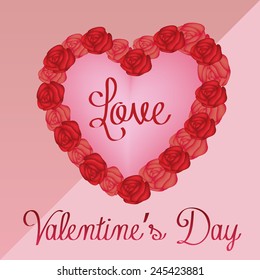 an isolated heart with flowers and text for valentine's day