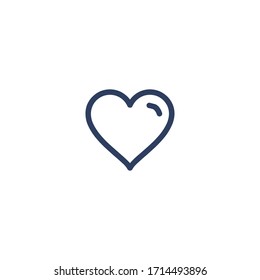 Isolated Heart, Icon, emoticon, vector flat pictogram