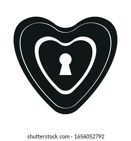 Isolated heart padlock. Valentines day - Vector illustration