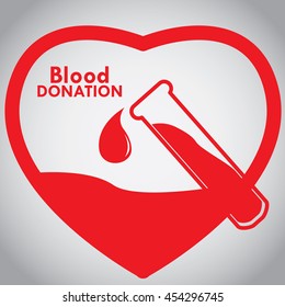 Isolated heart shape, Blood donation, Vector illustration
