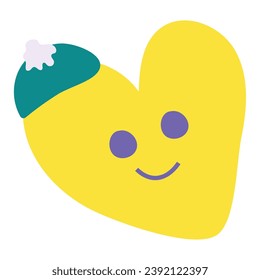 Forma de corazón aislada con icono de esbozo de sombrero de navidad Ilustración vectorial