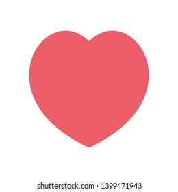 Isolated heart shape colored red