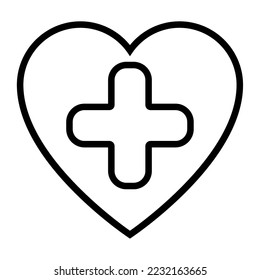 Isolated heart shape with cross symbol icon Vector illustration