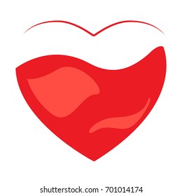 Isolated heart shape filled with blood, Vector illustration