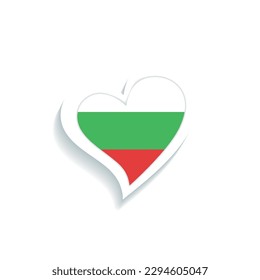 Isolated heart shape with the flag of Bulgaria Vector