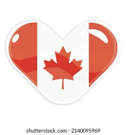 Isolated heart shape with the flag of Canada Vector