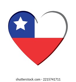 Isolated heart shape with the flag of Chile Vector