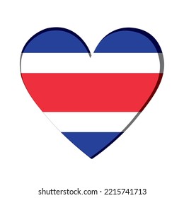 Isolated heart shape with the flag of Costa rica Vector