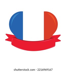 Isolated heart shape with a flag of France Vector