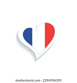Isolated heart shape with the flag of France Vector