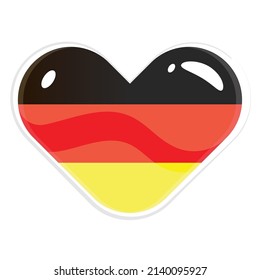 Forma de corazón aislada con la bandera del vector alemán