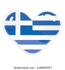 Isolated heart shape with the flag of Greece Vector