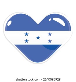 Forma de corazón aislada con la bandera de Honduras Vector