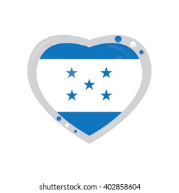 Isolated heart shape with the flag of honduras on a white background