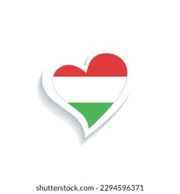 Isolated heart shape with the flag of Hungary Vector