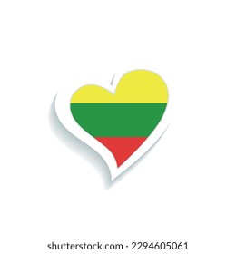 Isolated heart shape with the flag of Lithuania Vector