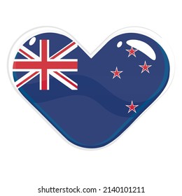 Isolated heart shape with the flag of New Zealand Vector