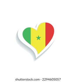 Isolated heart shape with the flag of Senegal Vector