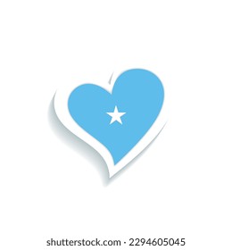 Forma de corazón aislada con la bandera de Somalia Vector
