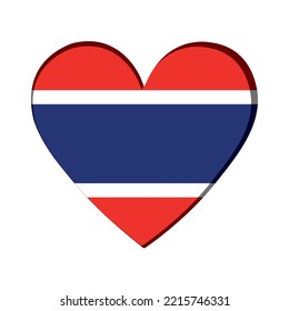 Isolated heart shape with the flag of Thailand Vector