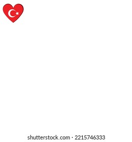 Forma de corazón aislada con la bandera de Turquía Vector