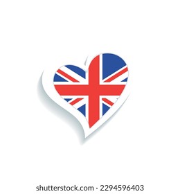 Isolated heart shape with the flag of The United Kingdom Vector