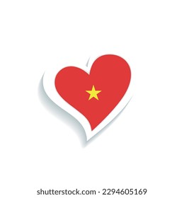 Isolated heart shape with the flag of Vietnam Vector